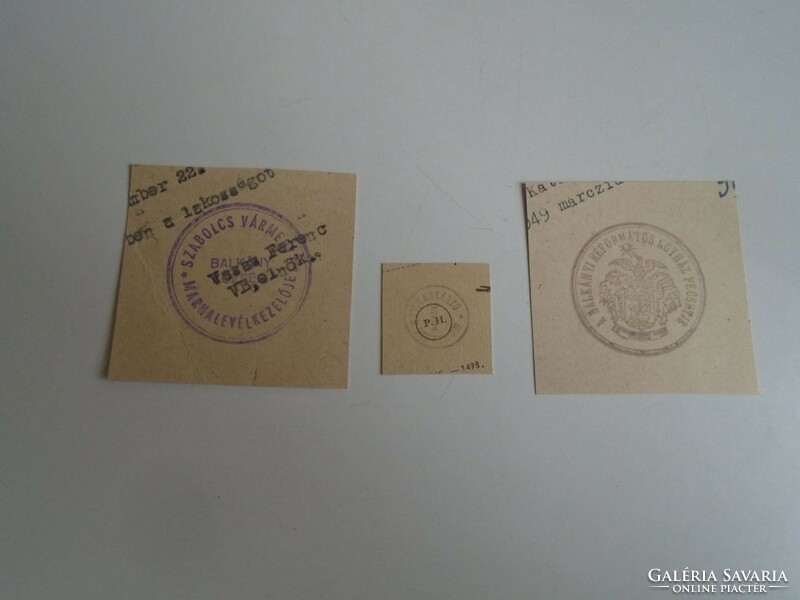 D202342  BALKÁNY, Szabolcs vm. régi bélyegző-lenyomatok  3 db.   kb 1900-1950's