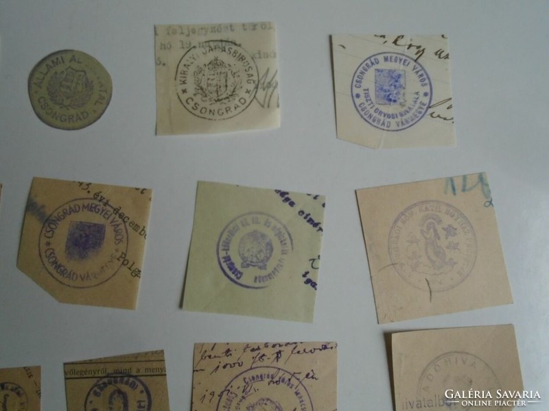 D202329  CSONGRÁD  régi bélyegző-lenyomatok 16 db.   kb 1900-1950's