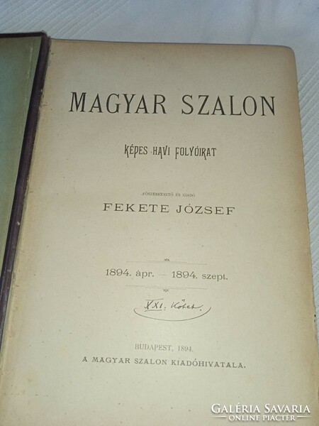 József Fekete - József Hevesi (ed.) 1894. Xxi. Volume Hungarian salon - antique book