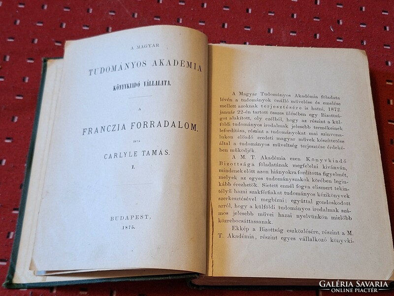 1875 Thomas Carlyle: the French Revolution i. (Fragment!) Hungarian Academy of Sciences