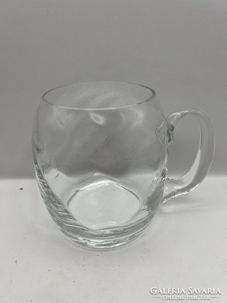 Bohémia üveg korsó, 13 x 10 cm-es nagyságú, 4949