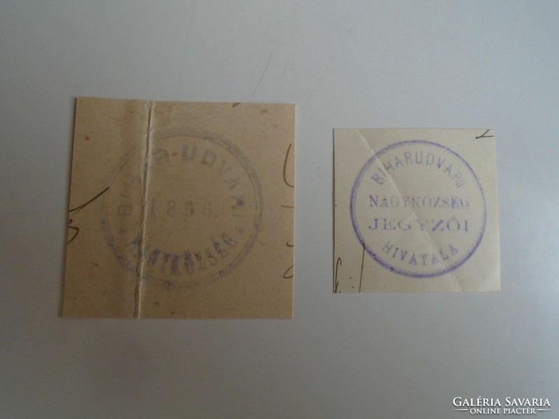 D202337 BIHARUDVARI - Bihar vm. régi bélyegző-lenyomatok  2 db.   kb 1900-1950's