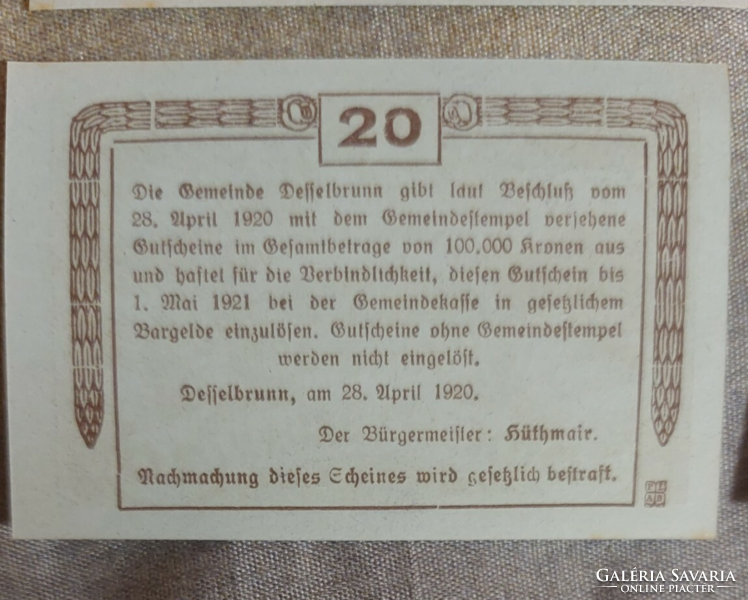 20 Hellers lot 1920! Unc.