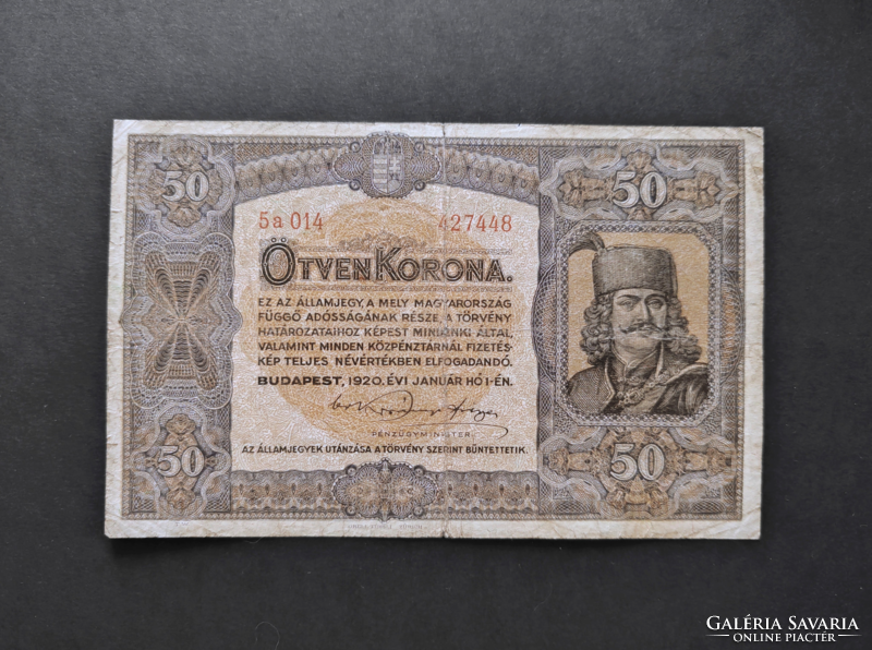 50 Korona 1920, F+