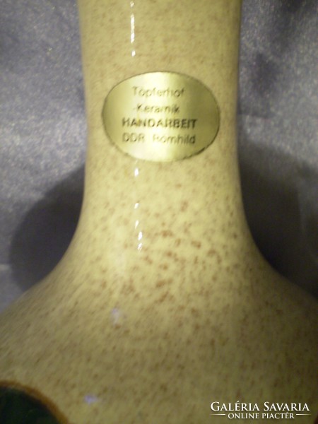 Régi TÖPFERHOF keramik HANDARBEIT DDR Römhils kerámia váza hibátlan EXTRA