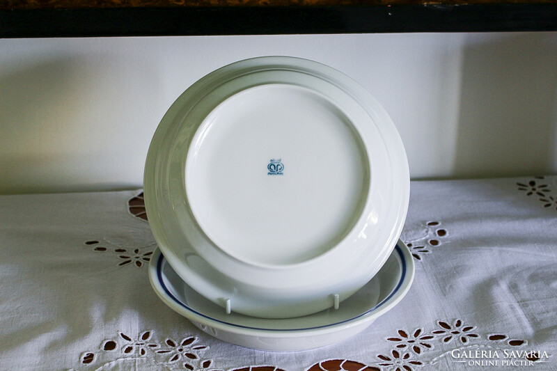 Alföldi, blue-striped, vegetable, mint plate, under the auspices of Éva Ambrus from the early 70s.