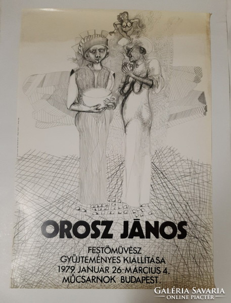 Exhibition poster of János Orosz, gallery, 1979