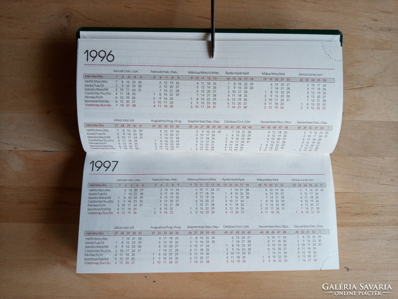 KURIÓZUM : 1996 évi naptár határidőnapló = 2024 évi naptár !