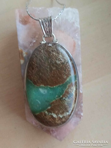 Boulder chrysoprase pendant 925 sterling silver