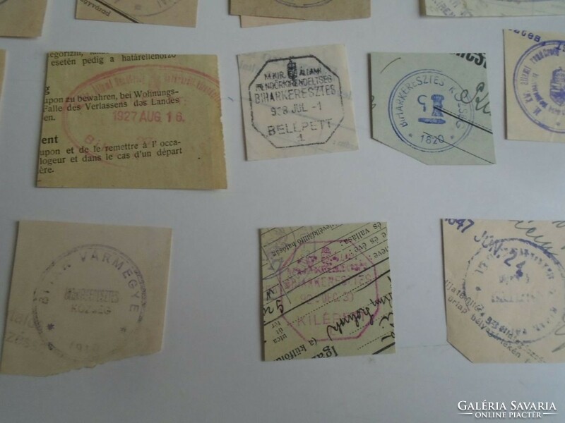 D202340  BIHARKERESZTES - Bihar vm. régi bélyegző-lenyomatok  20 db.   kb 1900-1950's