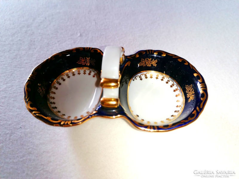 Zsolnay pompadour i blue gold pattern salt holder replacement