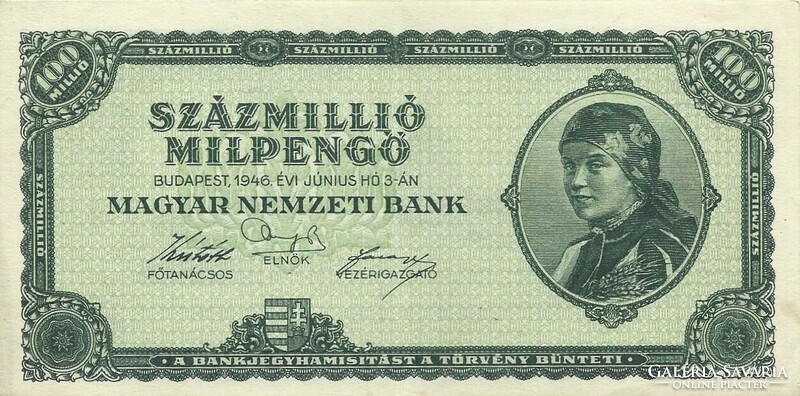One hundred million milpengő 1946.