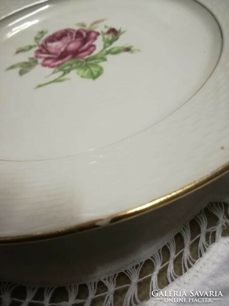 Czech /thun/ porcelain deep plate with rose decoration