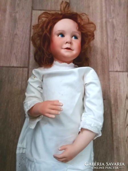 75 cm tall, beautiful, lifelike, marked porcelain doll, artist's doll.
