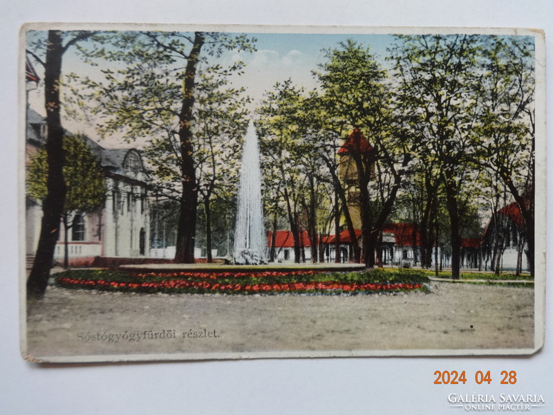 Régi képeslap: Nyítegyháza, Sóstógyógyfürdői részlet