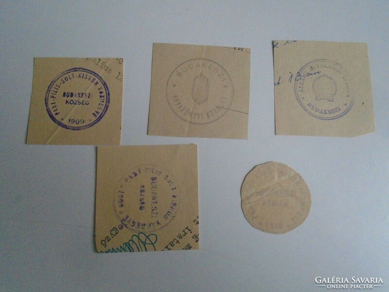 D202332   BUDAKESZI régi bélyegző-lenyomatok  4 db.   kb 1900-1950's
