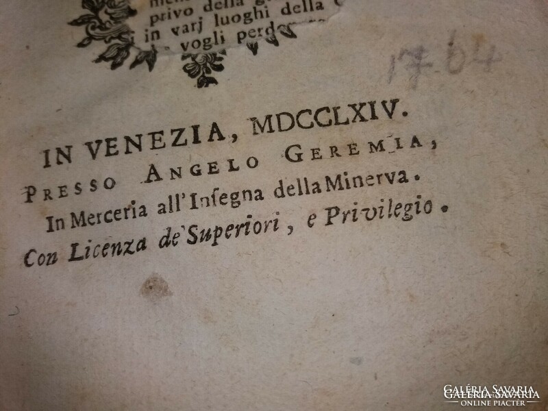 1764. Publius ovidius poems book volume in latin pictures according to venice
