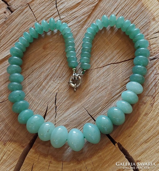 Large aventurine necklace of growing rondell beads