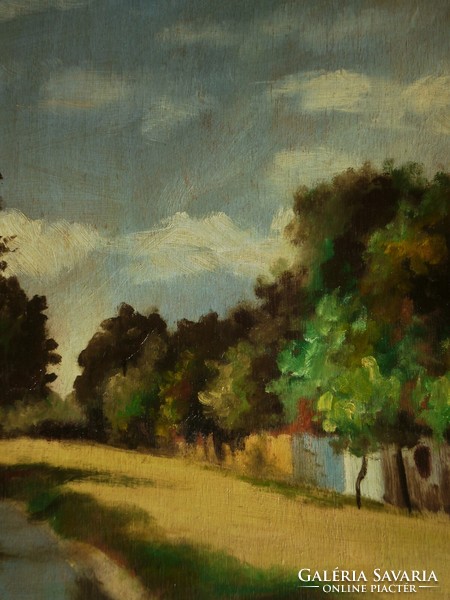 Ismeretlen festő  (20.sz. első fele) : Házak a patakparton
