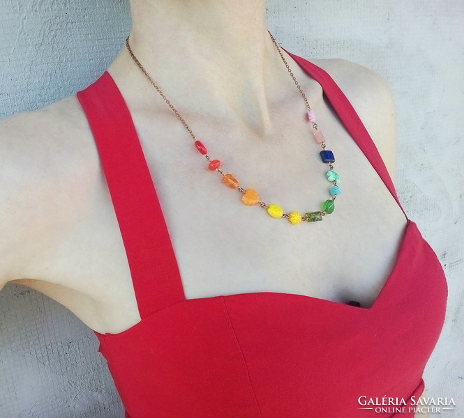 Necklace made of colored glass beads