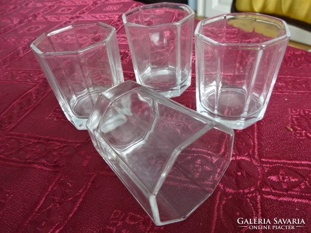Hexagonal brandy cup, four pieces for sale, height 5 cm. He has.