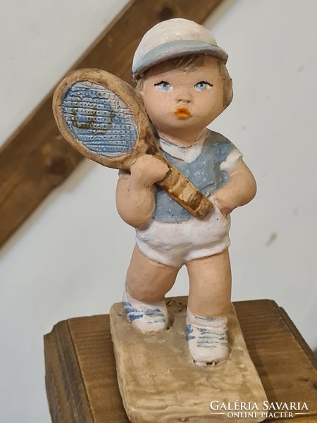 Molnár-marton ceramics: boy playing tennis
