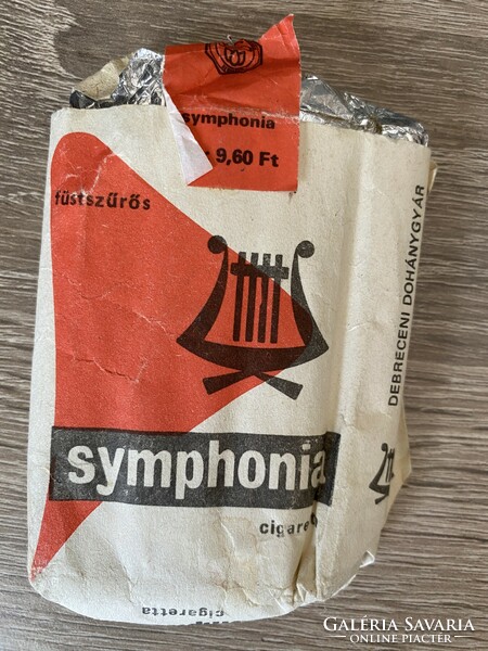 Retro old red symphonia cigarettes with 3 smoke filters, tobacco factory in Debrecen from around the 1970s