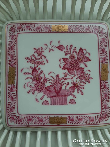 Appony patterned Herend serving tray with braided edge