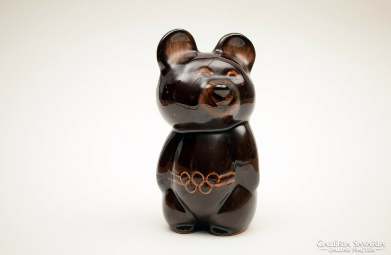 Retro Russian Olympic mass teddy bear / teddy bear figurine / retro old / ceramic