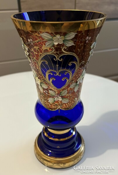Bohemian floral glass vase