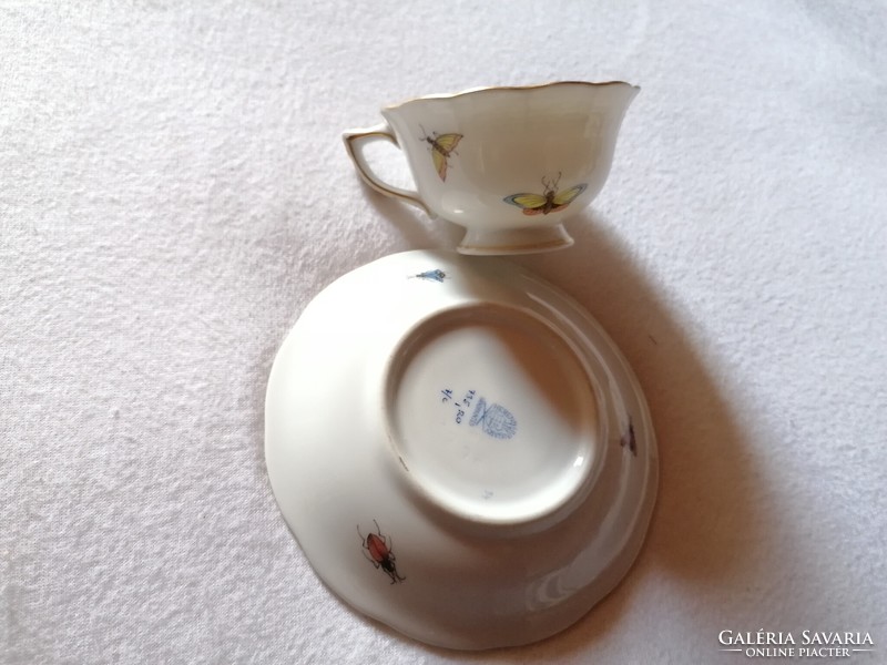 Herend Rothschild patterned coffee cup from the sixties, with saucer for replacement