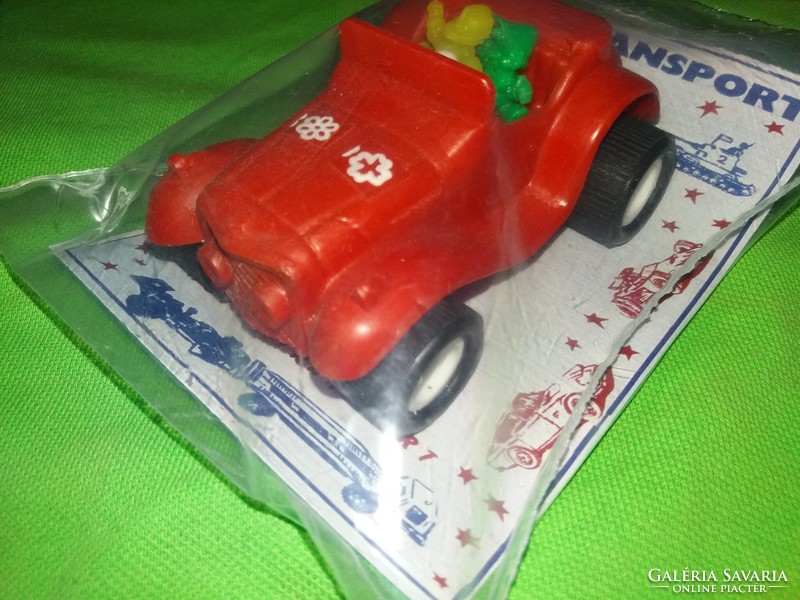 Retro Hungarian traffic goods bazaar goods unopened package disney buggy red plastic car 11cm according to pictures