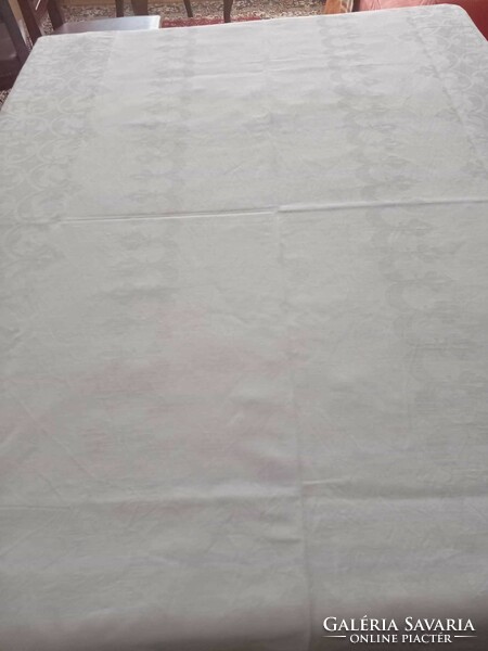 Old, snow-white damask tablecloth, 230x130