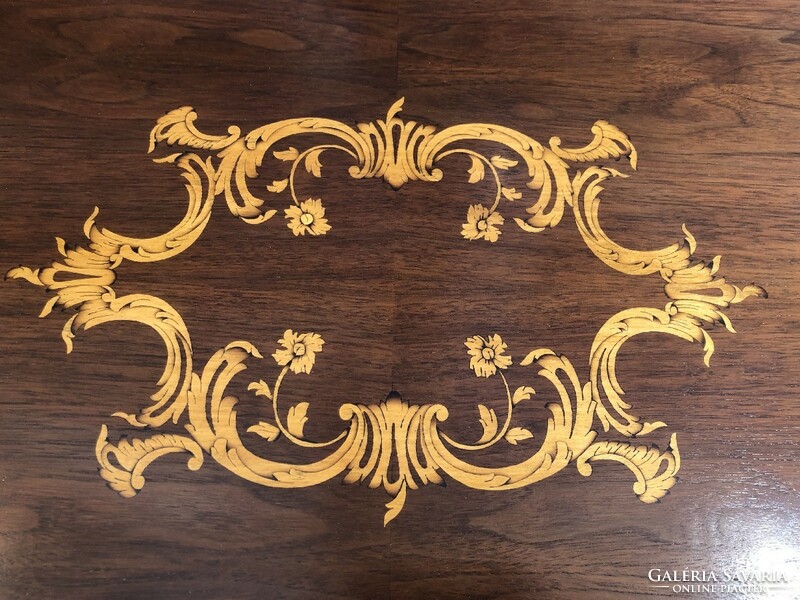Renovated Viennese Baroque marquetry table.