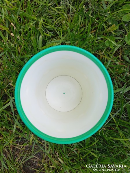 Retró pöttyös óvodai műanyag pohár (zöld)