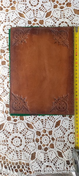 Leather book cover with post lining, beautiful printed pattern