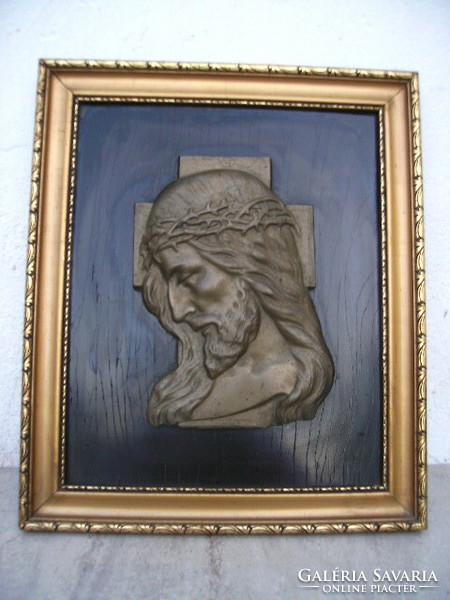 Jézus portré,bronz plakett