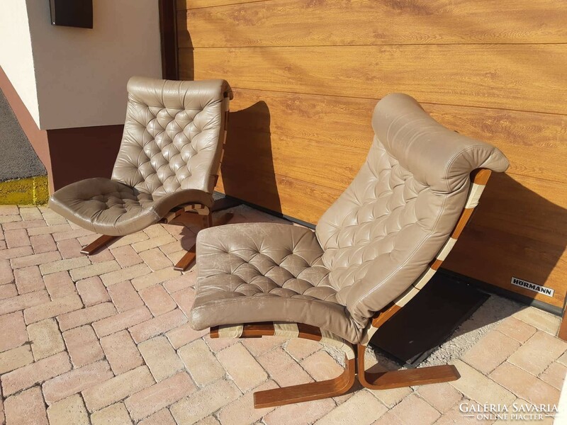 Ingmar Relling design, bőr fotel párban