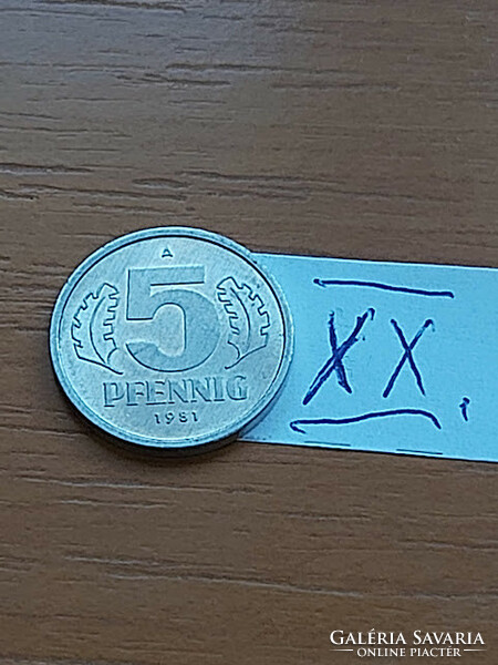 German ndk 5 pfennig 1981 a , alu. XX