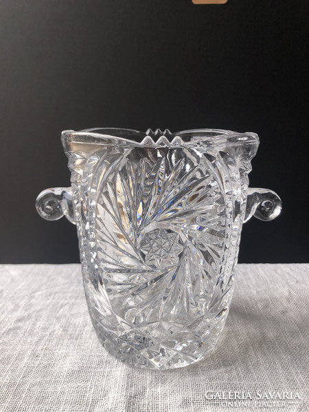 Crystal glass ice bucket, champagne holder