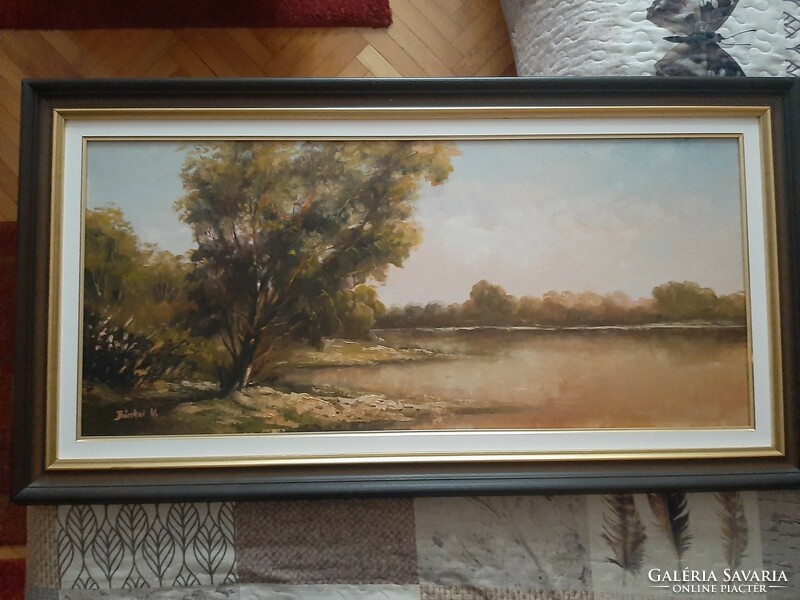 B. Varga János: Dunaparti ősz című festménye
