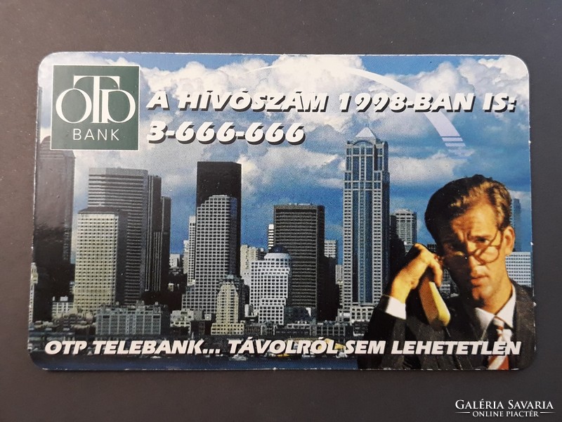 Card calendar 1998 - otp telebank, not far from impossible inscription retro, old pocket calendar