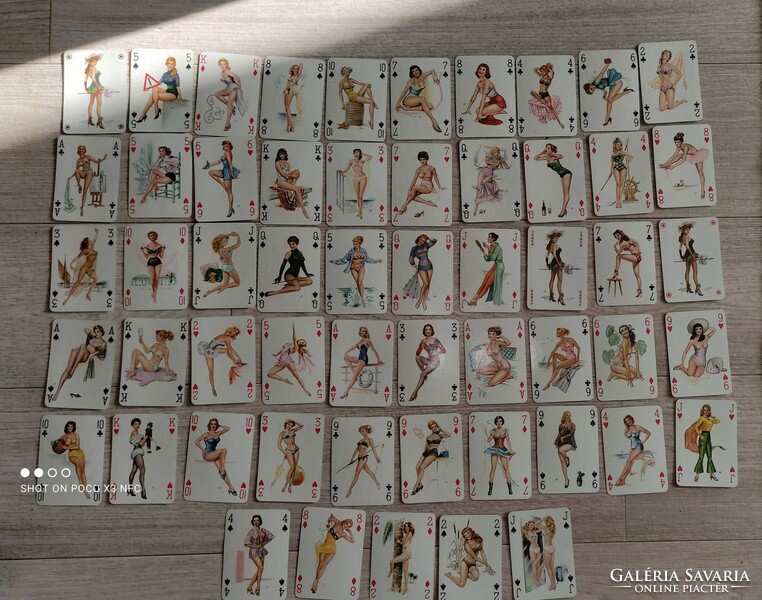 Baby Dolls PIN UP, játékkártya 55 darabos No. 1002, Piantik & Son, Vienna. 50-es 60-as évek