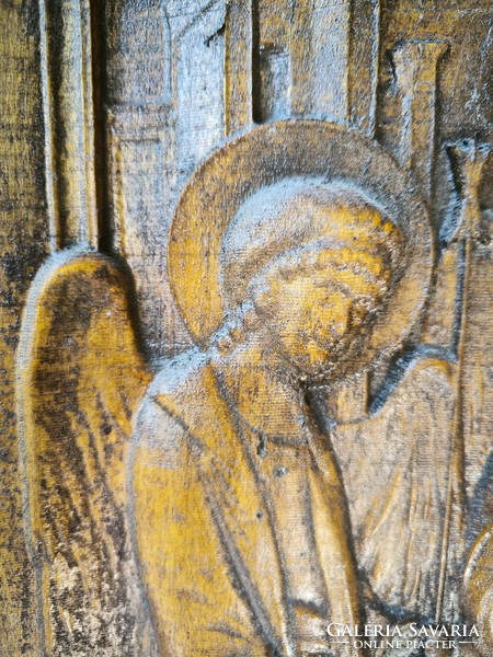Carved wall picture solid wood icon type.Orthodox