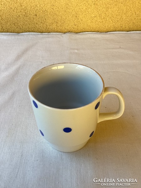 Lowland porcelain mug with blue dots.