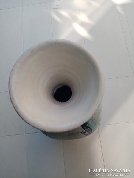 Gorka livia - applied art ceramic vase - gray - blue - black