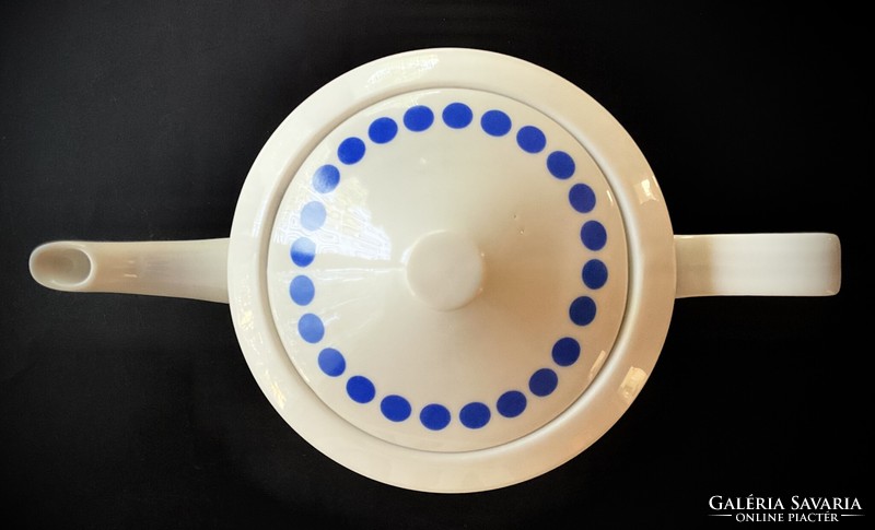 Alföldi vitrin teáskanna kék pöttyös tea kiöntő