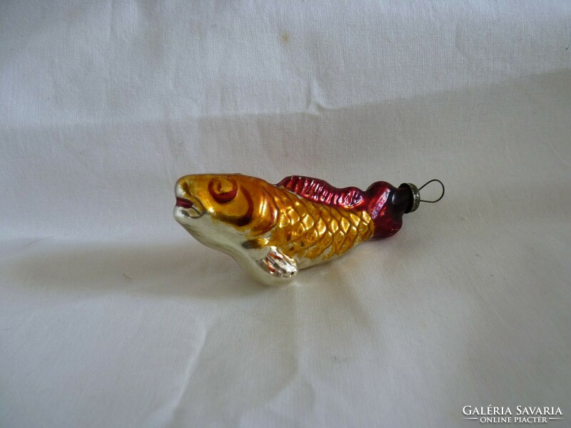 Old glass Christmas tree decoration - colorful fish!