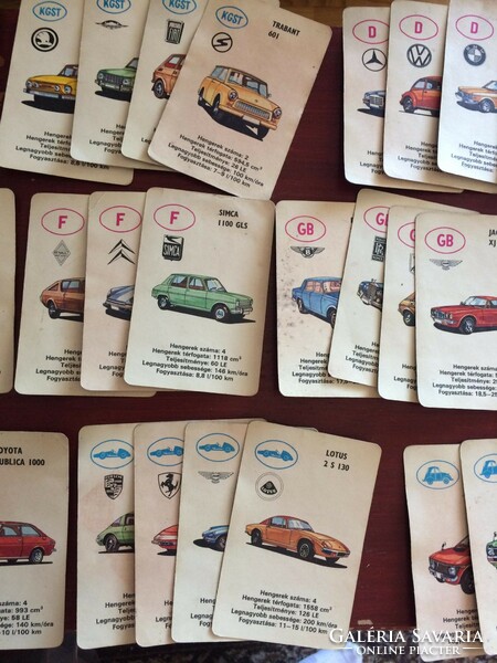 35 pieces car quartet card children's game 5 pieces missing blue back retro cooper baroque traffic goods