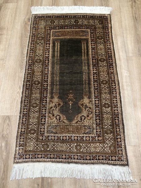 KAYSERI - Török kézi csomózású selyem PERZSA ima szőnyeg, 60 x 117 cm